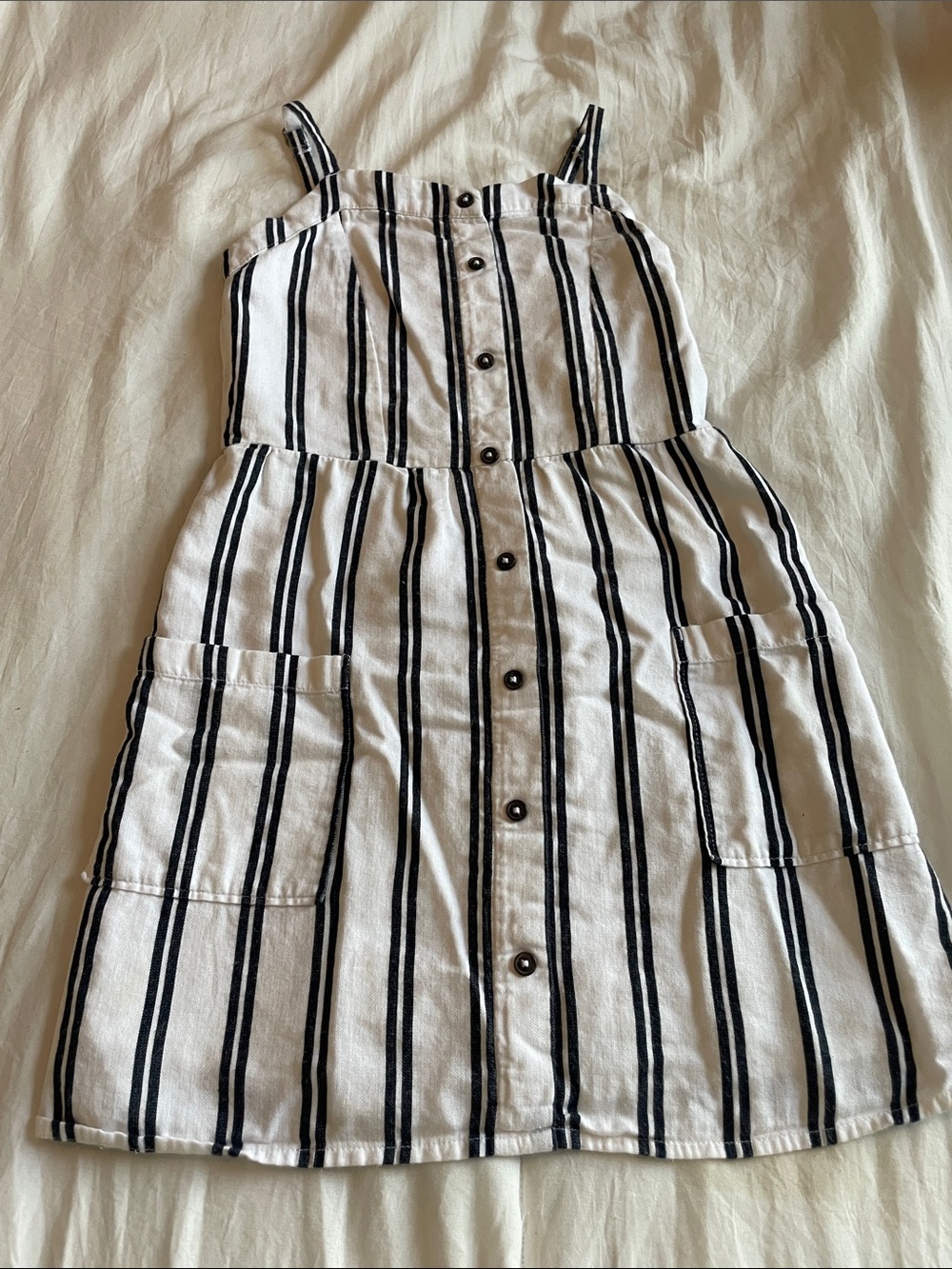 abercrombie kids White and Black Striped Button-Front Mini Skirt